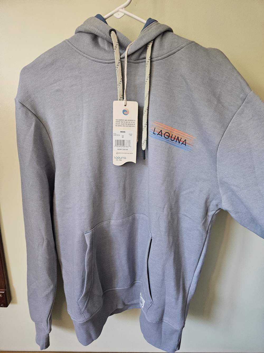 Men's Light Blue Gray  Hoodie